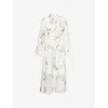 Erdem Womens Botanical Garden White Relaxed-fit Floral Silk Midi Dress