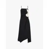 Erdem Embellished Virgin-wool Midi Dress In Black