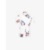 Erdem Womens Painted Rose White Floral-print Short-sleeve Cotton-poplin Top In White