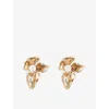 Erdem Womens Light Gold Flower Small Brass Earrings In Gold