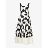 Erdem Womens Ivory Jacquard Floral Woven Midi Dress In White
