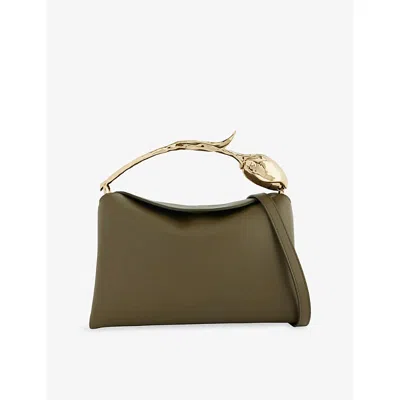 Erdem Womens Khaki Bloom Medium Leather Top Handle Bag In Brown