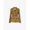 Erdem Fitted Cotton Safari Jacket In Khaki
