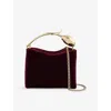 Erdem Womens Malbec Bloom Mini Velvet Top Handle Bag In Burgundy
