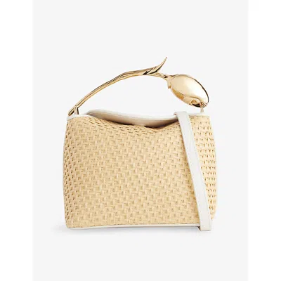 Erdem Womens  Bloom Mini Raffia Handbag In Brown