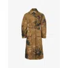 Shop Erdem Womens  Floral-graphic Single-breasted Cotton Trench Coat In Troubridge Floral Khaki