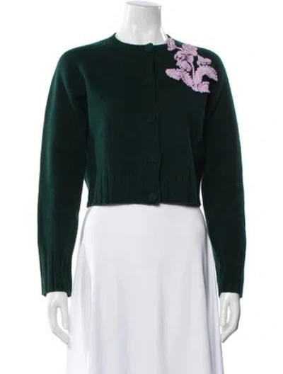 Pre-owned Erdem Wool Crew Neck Sweater In Green