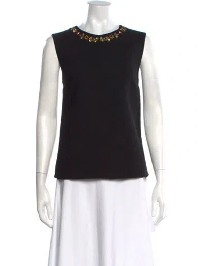 Pre-owned Erdem Wool Crew Neck Top In Black