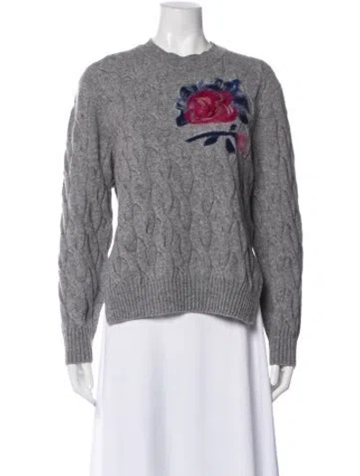 Pre-owned Erdem Wool Graphic Print Sweater In Gray