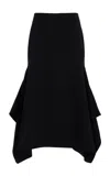 Erdem Wool Midi Skirt In Black