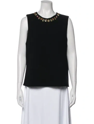 Pre-owned Erdem Wool Scoop Neck Top In Black