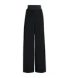 Erdem Womens Black Double-waistband Wide-leg Wool Trousers In Black