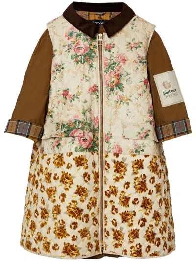 Erdem X Barbour Brown Floral Waxed Cotton Coat In Neutrals