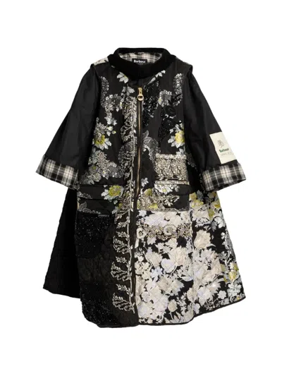 Erdem X Barbour Patchwork Jacquard Coat In Black