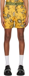 Erdem Floral-print Shorts In Saffron