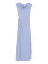 Erdem Zip-up Maxi Dress In Blue