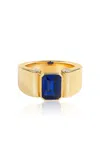 Erede 18k Yellow Gold Axle Sapphire Ring