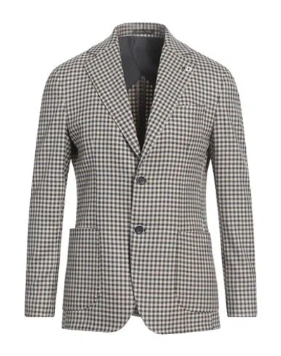 Eredi Del Duca Man Blazer Beige Size 42 Polyester, Viscose, Elastane