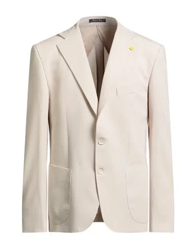 Eredi Del Duca Man Blazer Beige Size 48 Polyester, Viscose, Elastane In Neutral