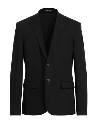 Eredi Del Duca Man Blazer Black Size 38 Viscose, Polyamide, Elastane
