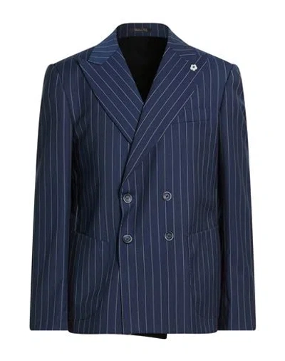 Eredi Del Duca Man Blazer Blue Size 44 Polyester, Wool, Elastane