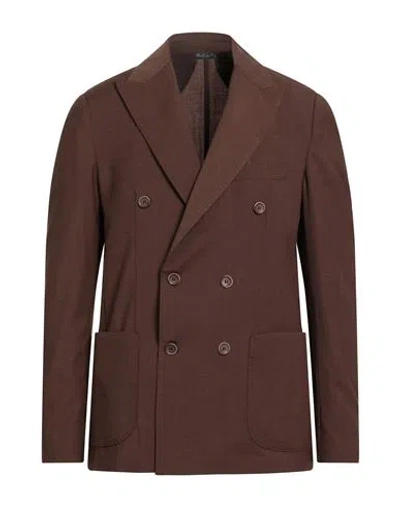 Eredi Del Duca Man Blazer Brown Size 42 Polyester, Wool, Elastane