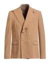 Eredi Del Duca Man Blazer Camel Size 42 Polyester, Viscose, Elastane In Brown
