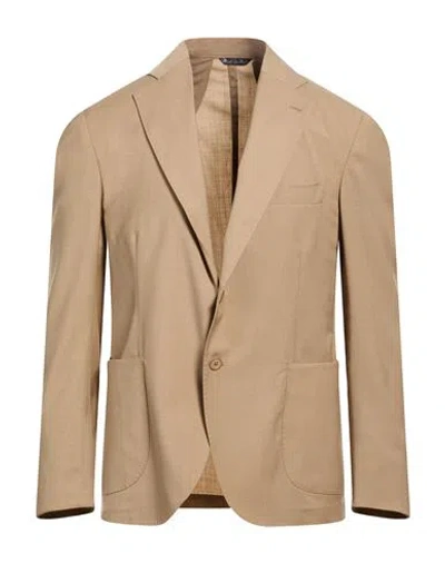 Eredi Del Duca Man Blazer Camel Size 44 Polyester, Wool, Elastane In Brown