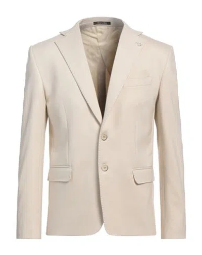 Eredi Del Duca Man Blazer Cream Size 42 Viscose, Nylon, Elastane In White