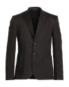 Eredi Del Duca Man Blazer Dark Brown Size 44 Polyester, Viscose, Elastane