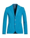 Eredi Del Duca Man Blazer Deep Teal Size 42 Polyester, Viscose, Elastane In Blue