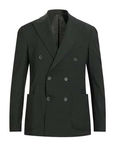 Eredi Del Duca Man Blazer Green Size 40 Polyester, Wool, Elastane