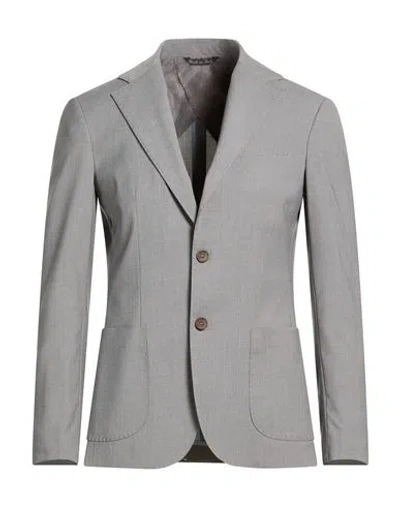 Eredi Del Duca Man Blazer Grey Size 38 Polyester, Viscose, Elastane In Gray