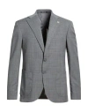 Eredi Del Duca Man Blazer Grey Size 42 Polyester, Wool, Elastane In Gray