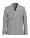 Eredi Del Duca Man Blazer Grey Size 44 Polyester, Wool, Elastane In Gray