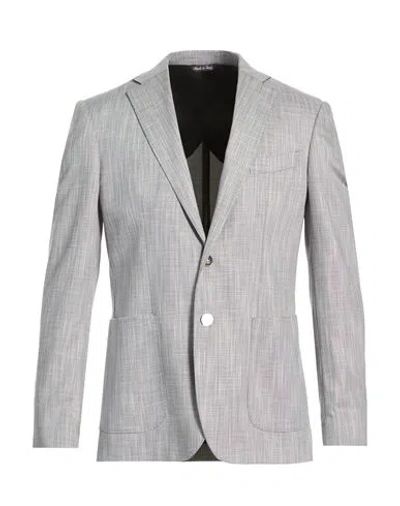 Eredi Del Duca Man Blazer Light Grey Size 38 Viscose, Polyester, Elastane In Gray