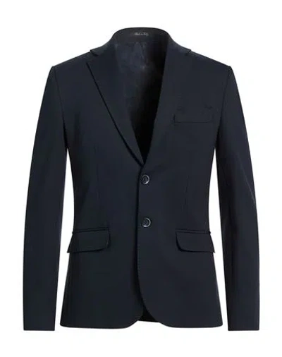 Eredi Del Duca Man Blazer Midnight Blue Size 38 Viscose, Polyamide, Elastane