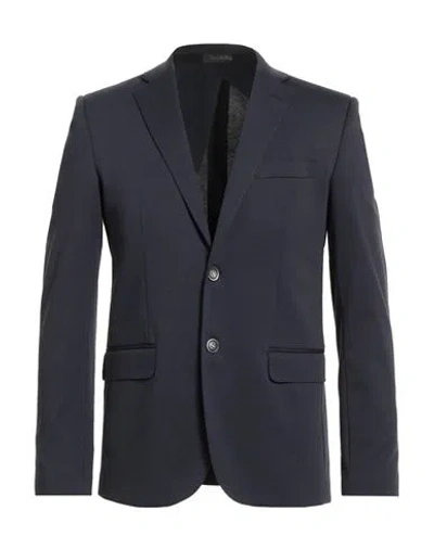 Eredi Del Duca Man Blazer Midnight Blue Size 44 Cotton, Polyamide, Elastane