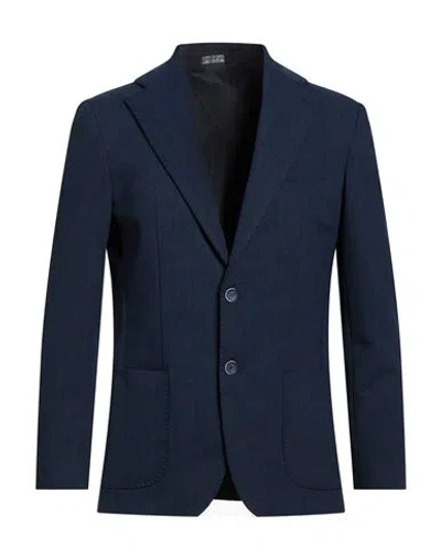 Eredi Del Duca Man Blazer Midnight Blue Size 44 Viscose, Polyamide, Elastane