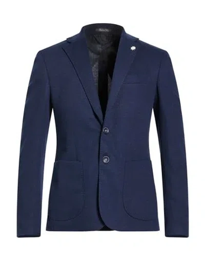 Eredi Del Duca Man Blazer Midnight Blue Size 46 Polyester, Viscose, Elastane