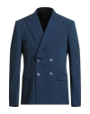 Eredi Del Duca Man Blazer Navy Size 42 Polyester, Viscose, Elastane In Blue