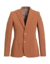 Eredi Del Duca Man Blazer Rust Size 38 Polyester, Viscose, Elastane In Red