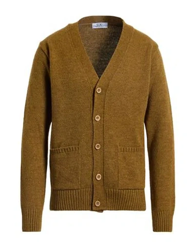 Eredi Del Duca Man Cardigan Khaki Size L Acrylic, Polyamide, Viscose, Wool In Brown