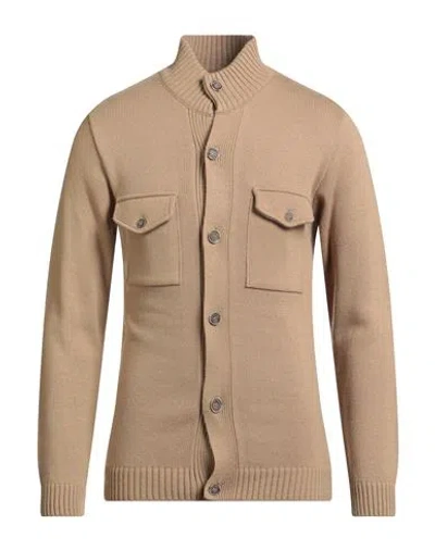 Eredi Del Duca Man Cardigan Sand Size M Wool, Acrylic In Neutral