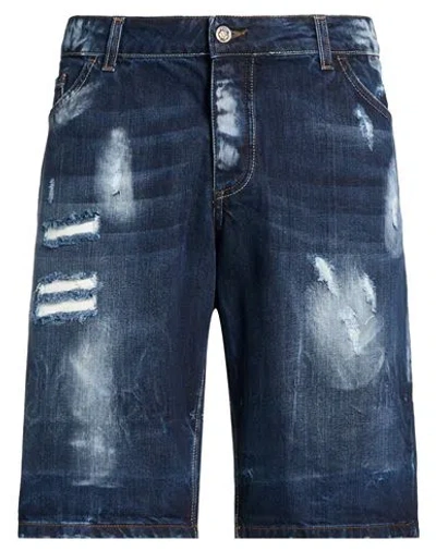 Eredi Del Duca Man Denim Shorts Blue Size 38 Cotton