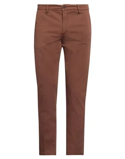 EREDI DEL DUCA EREDI DEL DUCA MAN PANTS BROWN SIZE 38 COTTON, ELASTANE