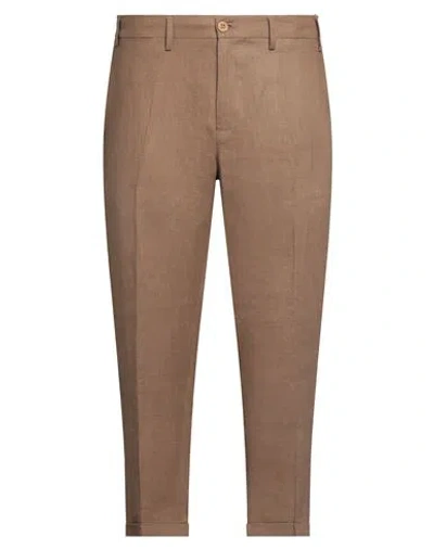 Eredi Del Duca Man Pants Camel Size 38 Linen In Beige
