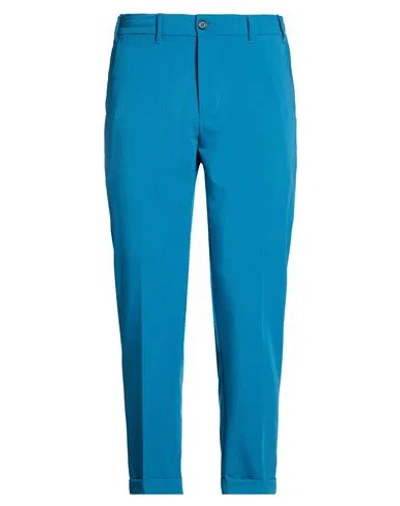 Eredi Del Duca Man Pants Deep Teal Size 36 Polyester, Viscose, Elastane In Blue