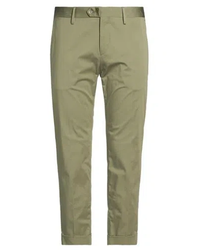 Eredi Del Duca Man Pants Military Green Size 38 Cotton, Elastane