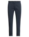 Eredi Del Duca Man Pants Navy Size 40 Cotton, Elastane In Navy Blue